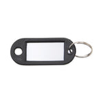 Key Tags Label Window, 0.88 x 0.19 x 2, Black, 6/Pack