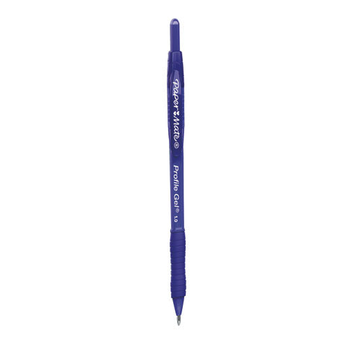 Profile Gel Pen, Retractable, Bold 1 mm, Blue Ink, Translucent Blue Barrel, Dozen