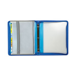 Zippered Binder with Expanding File, 2" Expansion, 7 Sections, Zipper Closure, 1/6-Cut Tabs, Letter Size, Bright Blue