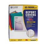 Vinyl Report Covers with Binding Bars, 0.13" Capacity, 8.5 x 11, Clear/Clear, 50/Box