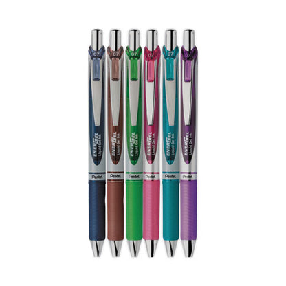 EnerGel RTX Gel Pen, Retractable, Medium 0.7 mm, Assorted Ink and Barrel Colors, 6/Pack