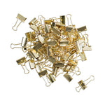 Binder Clips, Small, Gold, 72/Pack