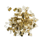 Binder Clips, Medium, Gold, 72/Pack