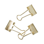 Binder Clips, Small, Gold, 72/Pack