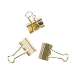 Binder Clips, Medium, Gold, 72/Pack