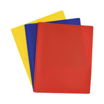 Poly Two-Pocket Folder with Fasteners, 130-Sheet Capacity, 11 x 8.5, Assorted, 6/Pack