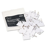 Replacement Slotted Key Cabinet Tags, 1.63 x 1.5, White, 20/Pack