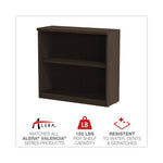 Alera Valencia Series Bookcase, Two-Shelf, 31.75w x 14d x 29.5h, Espresso