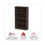 Alera Valencia Series Bookcase, Four-Shelf, 31.75w x 14d x 54.88h, Espresso