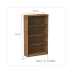 Alera Valencia Series Bookcase, Four-Shelf, 31.75w x 14d x 54.88h, Modern Walnut