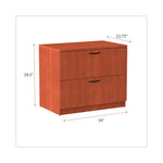 Alera Valencia Series Lateral File, 2 Legal/Letter-Size File Drawers, Medium Cherry, 34" x 22.75" x 29.5"