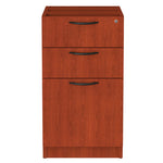 Alera Valencia Series Full Pedestal File, Left/Right, 3-Drawers: Box/Box/File, Legal/Letter, Cherry, 15.63" x 20.5" x 28.5"