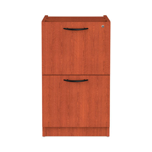 Alera Valencia Series Full Pedestal File, Left/Right, 2 Legal/Letter-Size File Drawers, Medium Cherry, 15.63" x 20.5" x 28.5"