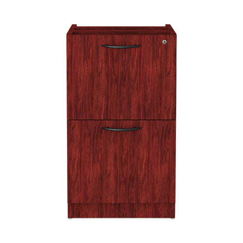 Alera Valencia Series Full Pedestal File, Left or Right, 2 Legal/Letter-Size File Drawers, Mahogany, 15.63" x 20.5" x 28.5"