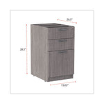 Alera Valencia Series Full Pedestal File, Left/Right, 3-Drawers: Box/Box/File, Legal/Letter, Gray, 15.63" x 20.5" x 28.5"