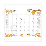 Recycled Honeycomb Desk Pad Calendar, 22 x 17, White/Multicolor Sheets, Brown Corners, 12-Month (Aug to July): 2023 to 2024
