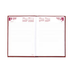 Daily/Monthly Planner, 8.25 x 5.75, Red Cover, 12-Month (Jan to Dec): 2024