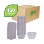 Renewable and Compostable Containers, 18 oz, 5.5" Diameter x 2.3"h, Clear, Plastic, 150/Carton