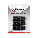 USB 3.0 Flash Drive, 8 GB, 3/Pack