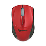 Mini Wireless Optical Mouse, 2.4 GHz Frequency/30 ft Wireless Range, Left/Right Hand Use, Red/Black