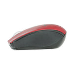 Mini Wireless Optical Mouse, 2.4 GHz Frequency/30 ft Wireless Range, Left/Right Hand Use, Red/Black