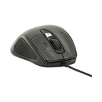 Full-Size Wired Optical Mouse, USB 2.0, Right Hand Use, Black