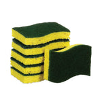 Heavy-Duty Scrub Sponge, 4.5 x 2.7, 0.6" Thick, Yellow/Green, 6/Pack