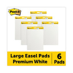 Vertical-Orientation Self-Stick Easel Pad Value Pack, Unruled, 25 x 30, White, 30 Sheets, 6/Carton