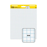 Vertical-Orientation Self-Stick Easel Pads, Quadrille Rule (1 sq/in), 25 x 30, White, 30 Sheets, 2/Carton