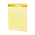 Vertical-Orientation Self-Stick Easel Pads, Presentation Format (1.5" Rule), 25 x 30, Yellow, 30 Sheets, 2/Carton