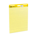 Vertical-Orientation Self-Stick Easel Pads, Presentation Format (1.5" Rule), 25 x 30, Yellow, 30 Sheets, 2/Carton