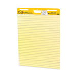 Vertical-Orientation Self-Stick Easel Pad Value Pack, Presentation Format (1.5" Rule), 25 x 30, Yellow, 30 Sheets, 4/Carton