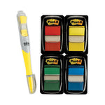 Page Flag Value Pack, Assorted, 200 1" Flags + Highlighter with 50 0.5" Flags