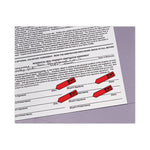 Arrow Message 0.5" Page Flags in Dispenser, "Sign Here", Red, 20 Flags Dispenser, 4 Dispensers/Pack