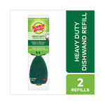 Soap-Dispensing Dishwand Sponge Refills, 2.9 x 2.2, Green, 2/Pack