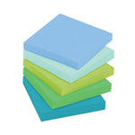 Recycled Notes in Oasis Collection Colors, 3 x 3, 90 Sheets/Pad, 5 Pads/Pack