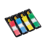 Small Page Flags in Dispensers, 0.5 x 1.75, Assorted Primary, 35/Color, 4 Dispensers/Pack