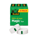 Magic Tape Refill, 3" Core, 1" x 72 yds, Clear, 3/Pack