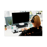 Extra-Wide Adjustable Monitor Stand, 20" x 12" x 1" to 5.78", Silver/Black, Supports 40 lbs