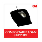 Antimicrobial Foam Mouse Pad with Wrist Rest, 8.62 x 6.75, Black