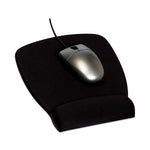 Antimicrobial Foam Mouse Pad with Wrist Rest, 8.62 x 6.75, Black