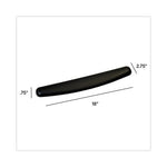 Antimicrobial Gel Compact Keyboard Wrist Rest, 18 x 2.75, Black