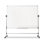 Earth Silver Easy Clean Mobile Revolver Dry Erase Boards, 48 x 70, White Surface, Silver Steel Frame