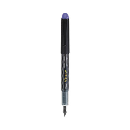 Varsity Fountain Pen, Medium 1 mm, Purple Ink, Clear/Black/Purple Barrel
