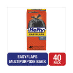 Easy Flaps Trash Bags, 30 gal, 1.05 mil, 30" x 33", Black, 40/Box