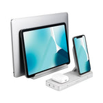 StudioCaddy with Qi Wireless Charging for Apple Devices, USB-A/USB-C, Silver