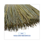 Warehouse Broom, Yucca/Corn Fiber Bristles, 56" Overall Length, Natural
