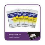 Self-Adhesive Business Card Holders, Top Load, 2 x 3.5, Clear, 10/Pack