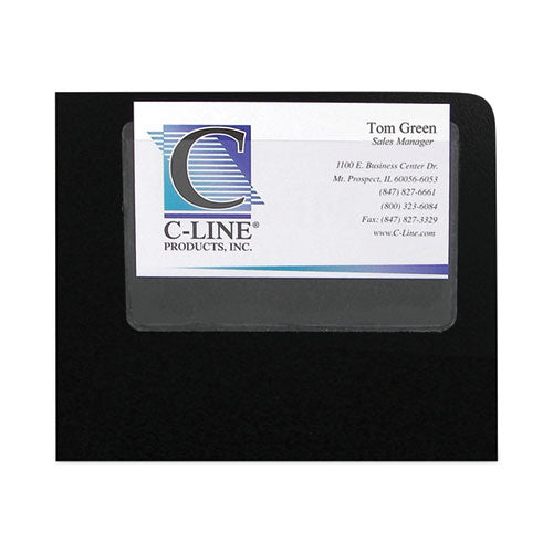 Self-Adhesive Business Card Holders, Top Load, 2 x 3.5, Clear, 10/Pack