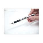 F-301 Ballpoint Pen, Retractable, Fine 0.7 mm, Black Ink, Stainless Steel/Black Barrel